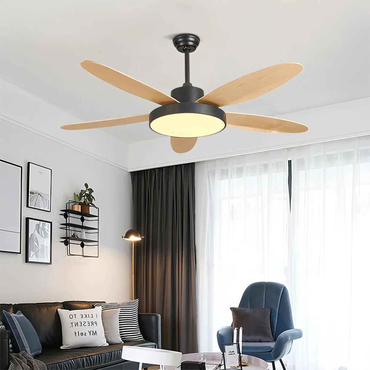 Feyran 5 Blade Modern Ceiling Fan Lamp for Living Room