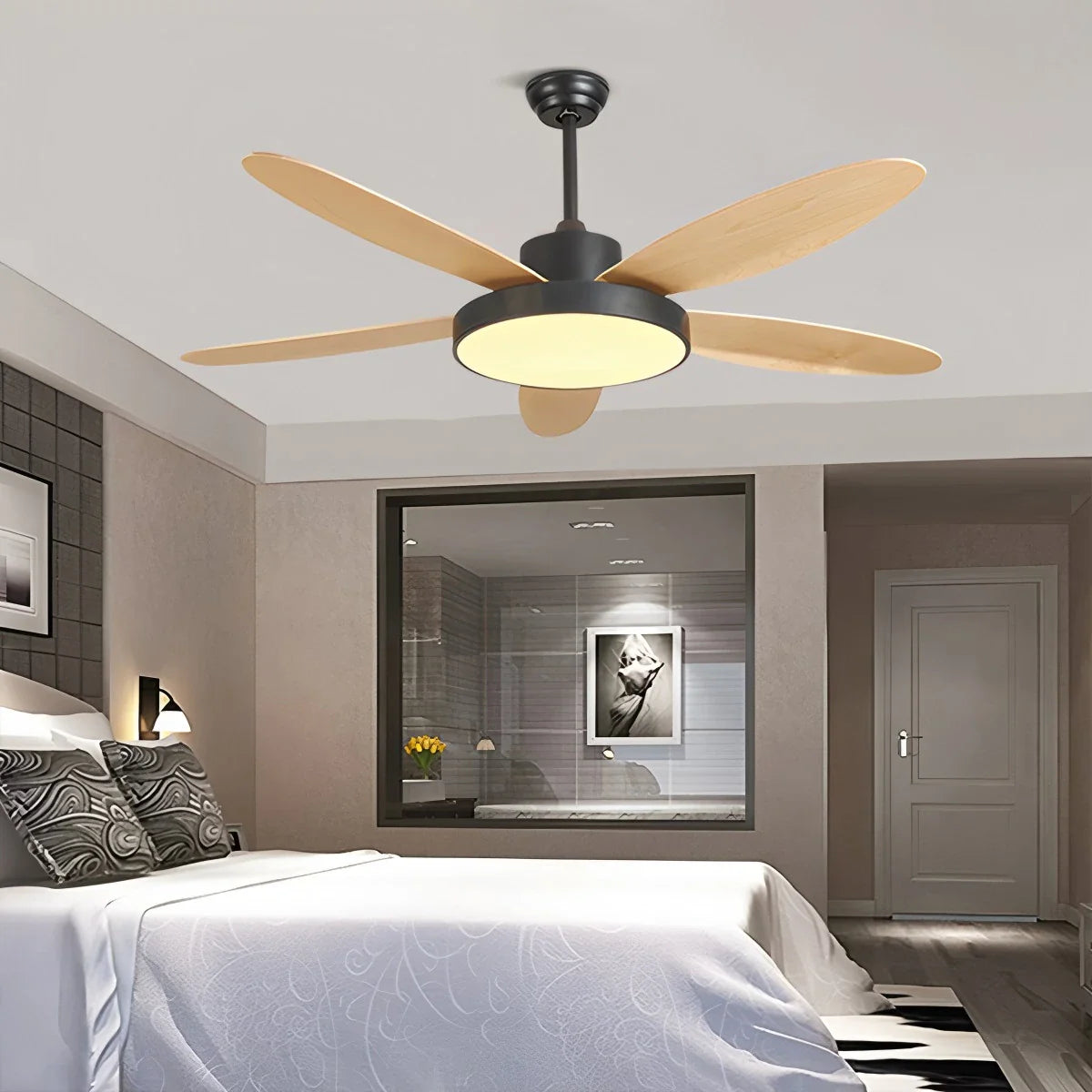 Feyran 5 Blade Modern Ceiling Fan Lamp for Living Room