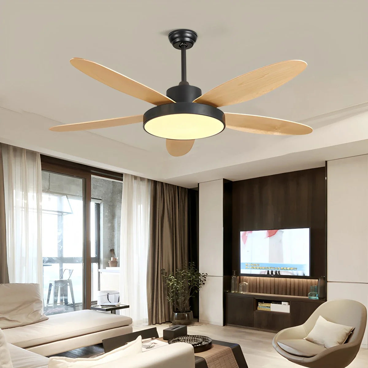 Feyran 5 Blade Modern Ceiling Fan Lamp for Living Room