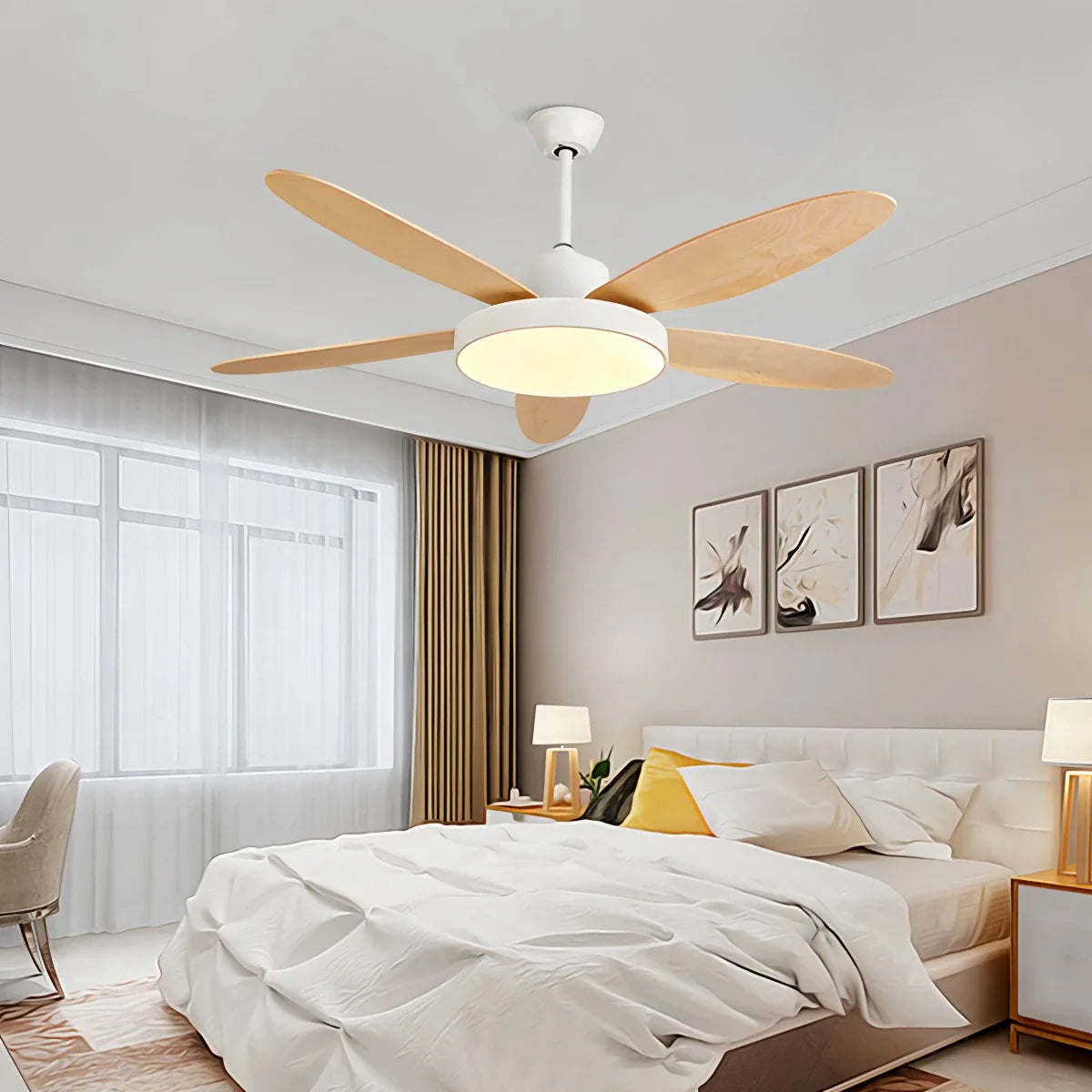 Feyran 5 Blade Modern Ceiling Fan Lamp for Living Room