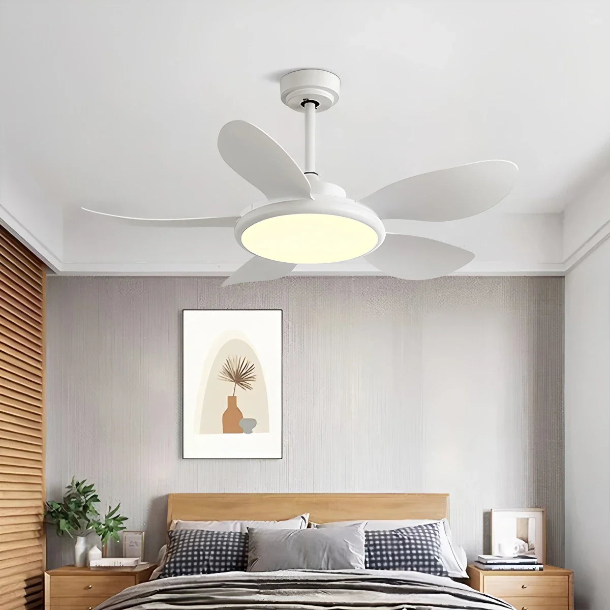 Feyran 5-Blade Wood Ceiling Fan with Light for Living Room