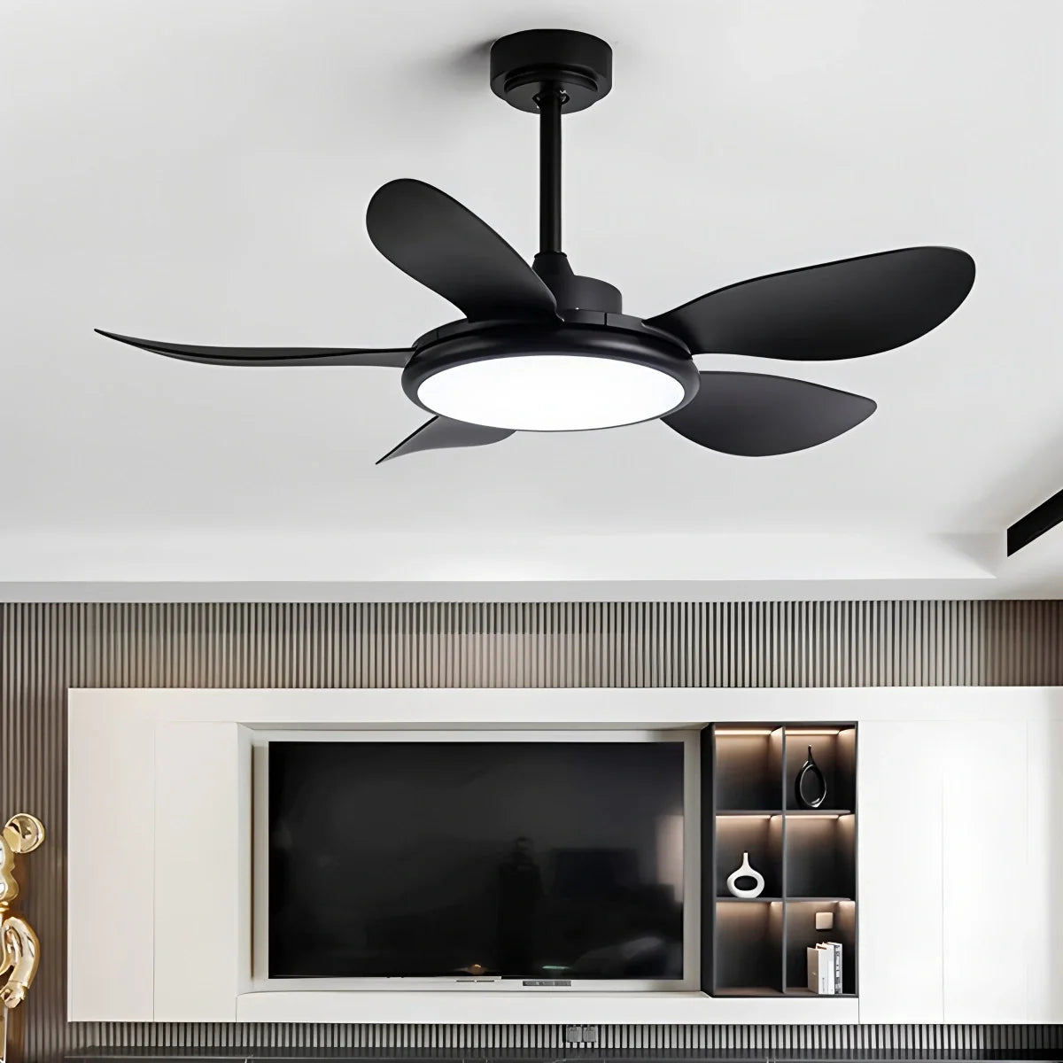 Feyran 5-Blade Wood Ceiling Fan with Light for Living Room