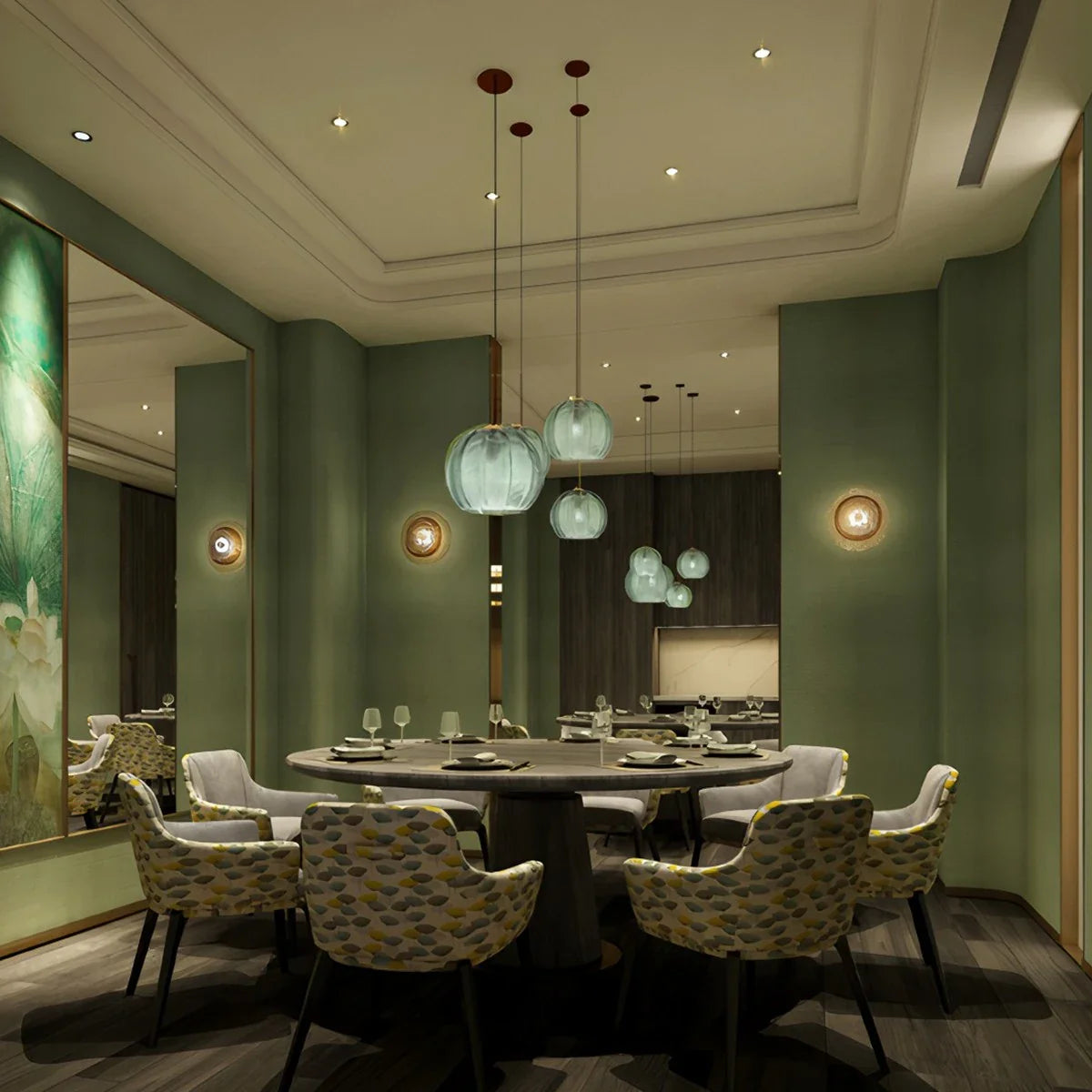 Feyran Aalin Frosted Glass Pendant Light for Dining Room