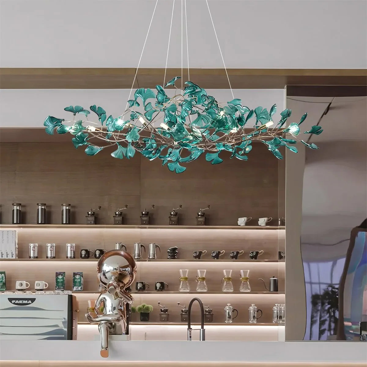 Feyran Acrylic Ginkgo Leaf Chandelier for Dining Area