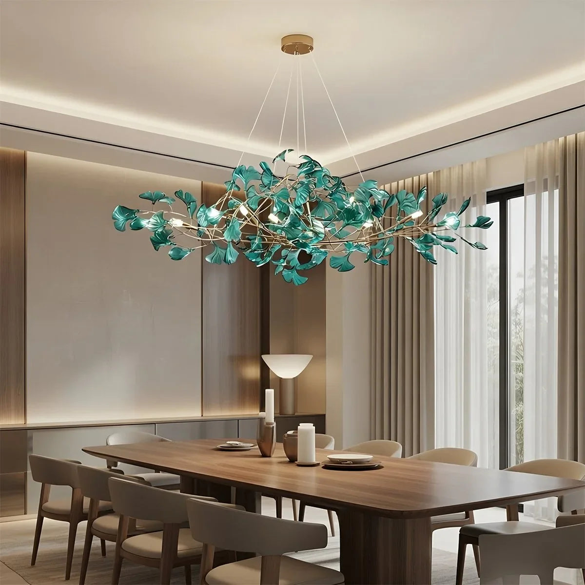 Feyran Acrylic Ginkgo Leaf Chandelier for Dining Area