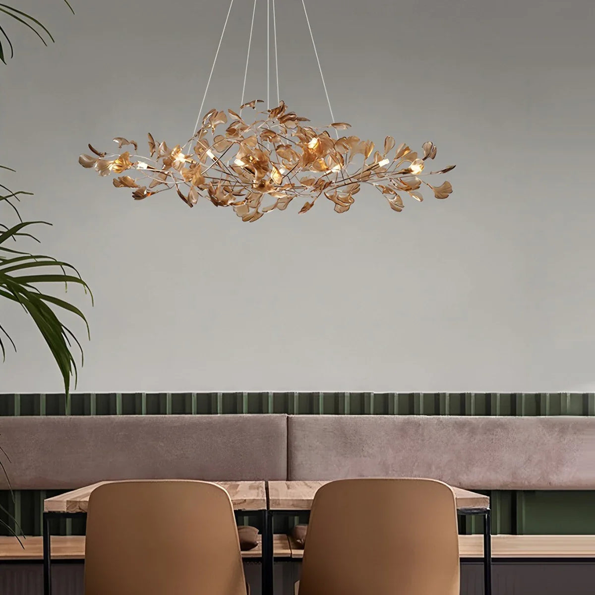 Feyran Acrylic Ginkgo Leaf Chandelier for Dining Area