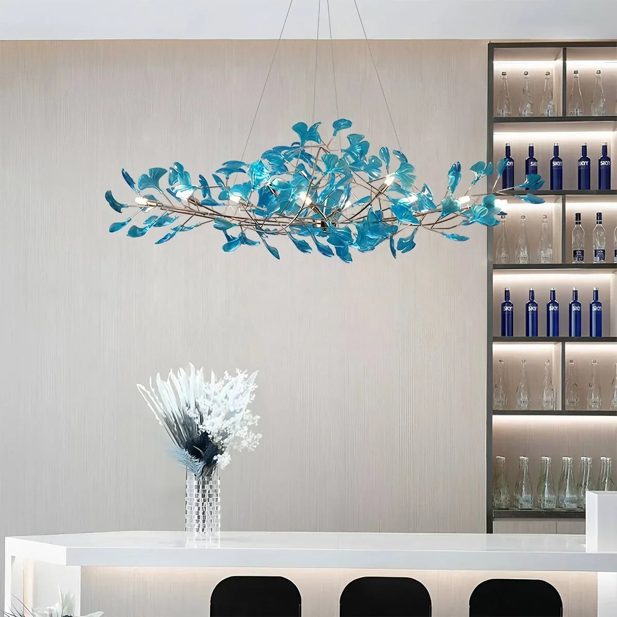 Feyran Acrylic Ginkgo Leaf Chandelier for Dining Area
