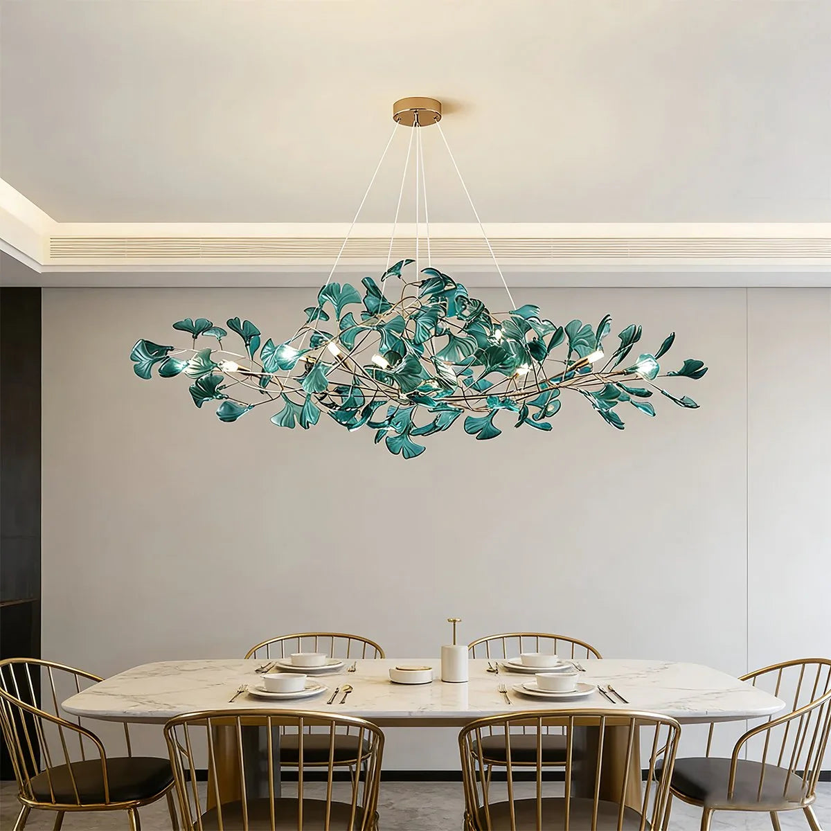 Feyran Acrylic Ginkgo Leaf Chandelier for Dining Area