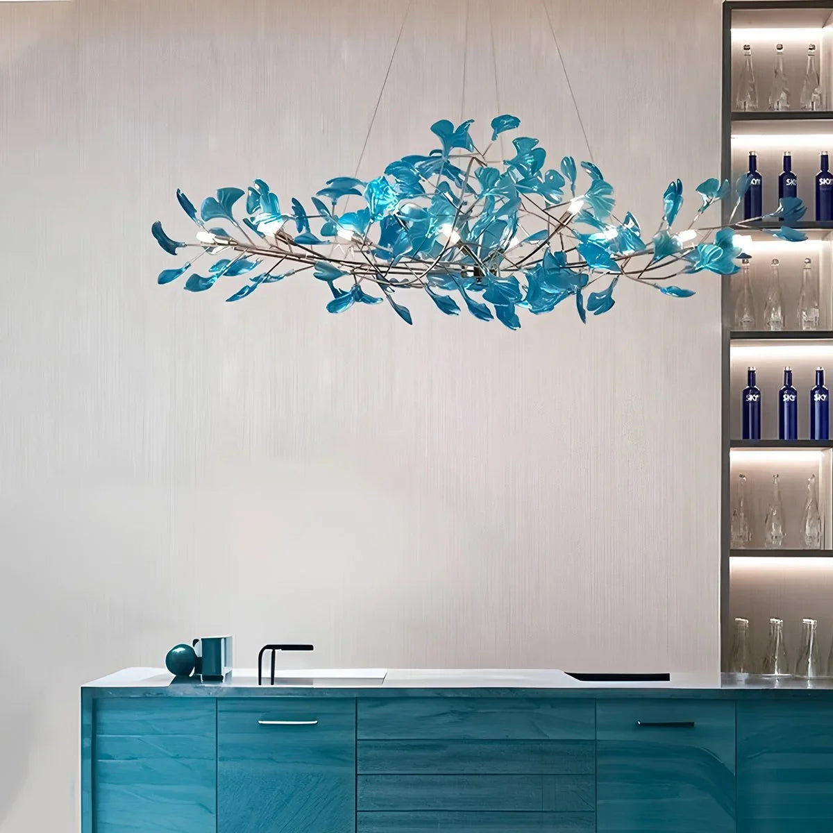 Feyran Acrylic Ginkgo Leaf Chandelier for Dining Area