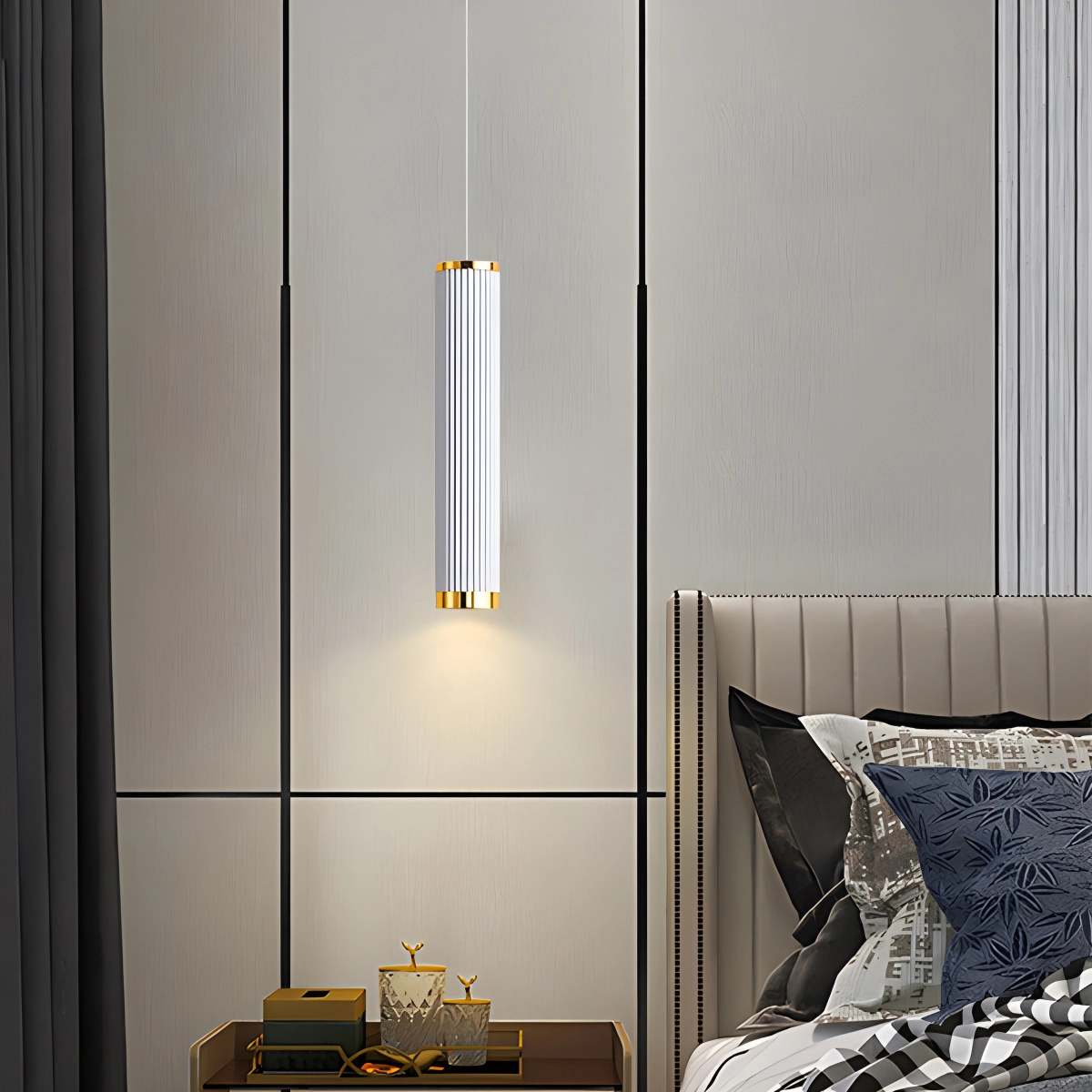 Feyran Adjustable Long Roman Column Pendant Light for Dining Room