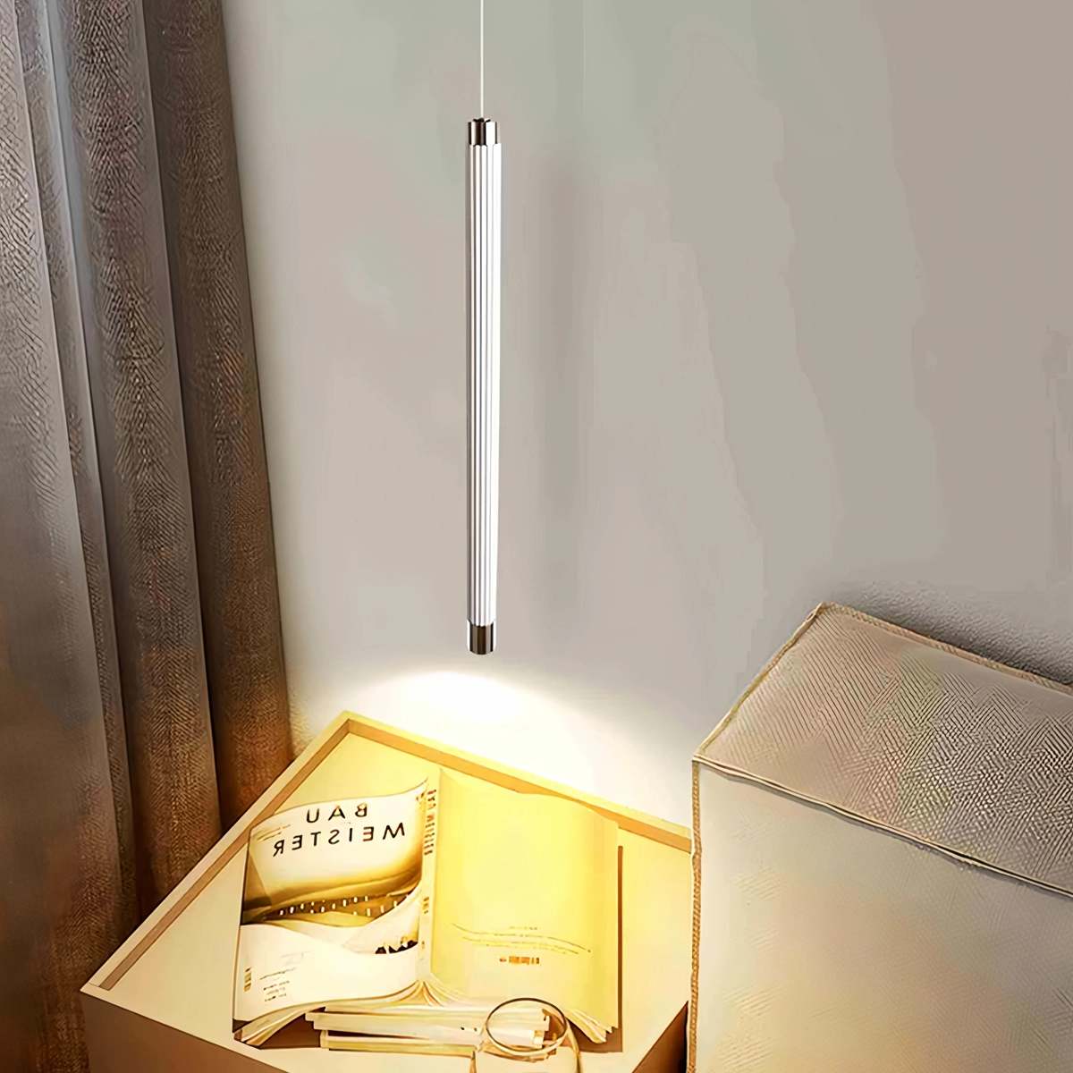 Feyran Adjustable Long Roman Column Pendant Light for Dining Room