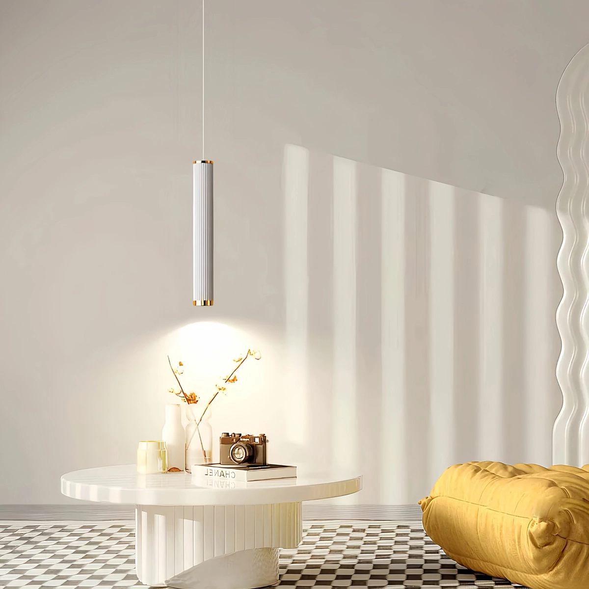 Feyran Adjustable Long Roman Column Pendant Light for Dining Room
