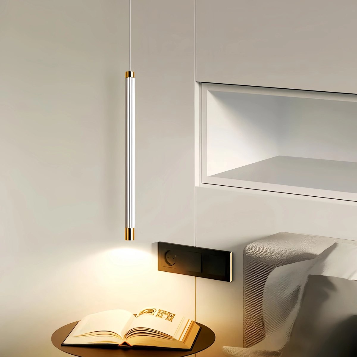 Feyran Adjustable Long Roman Column Pendant Light for Dining Room