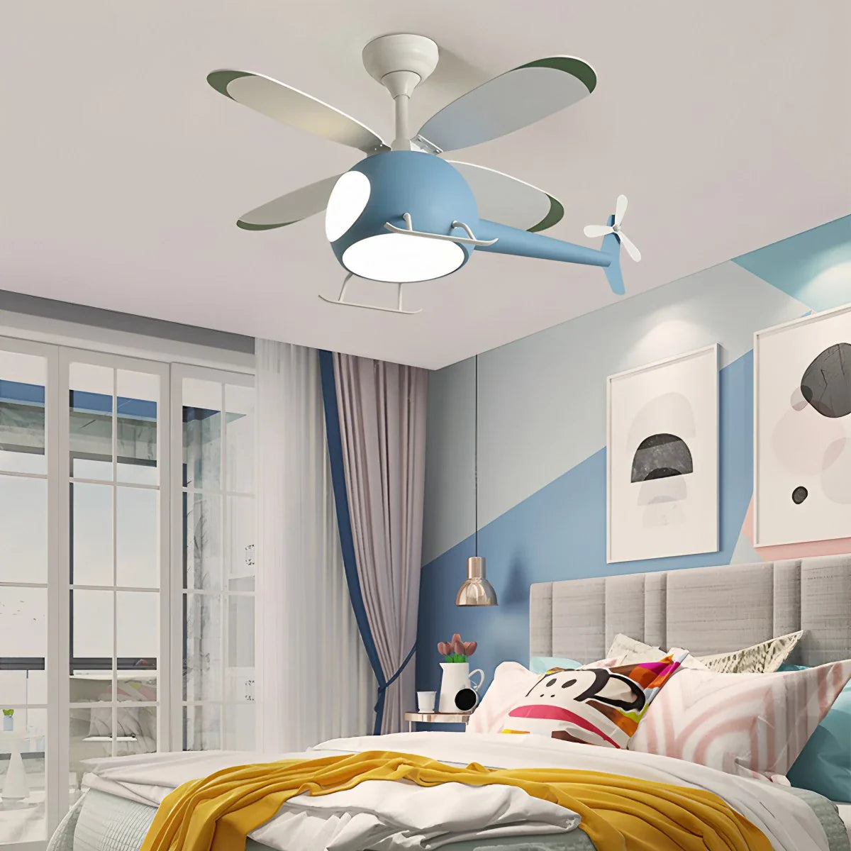 Feyran Airplane Ceiling Fan Lamp for Children’s Room