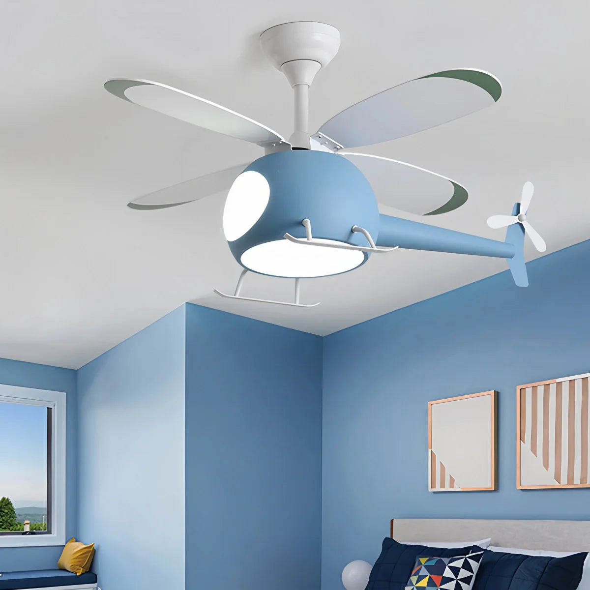 Feyran Airplane Ceiling Fan Lamp for Children’s Room