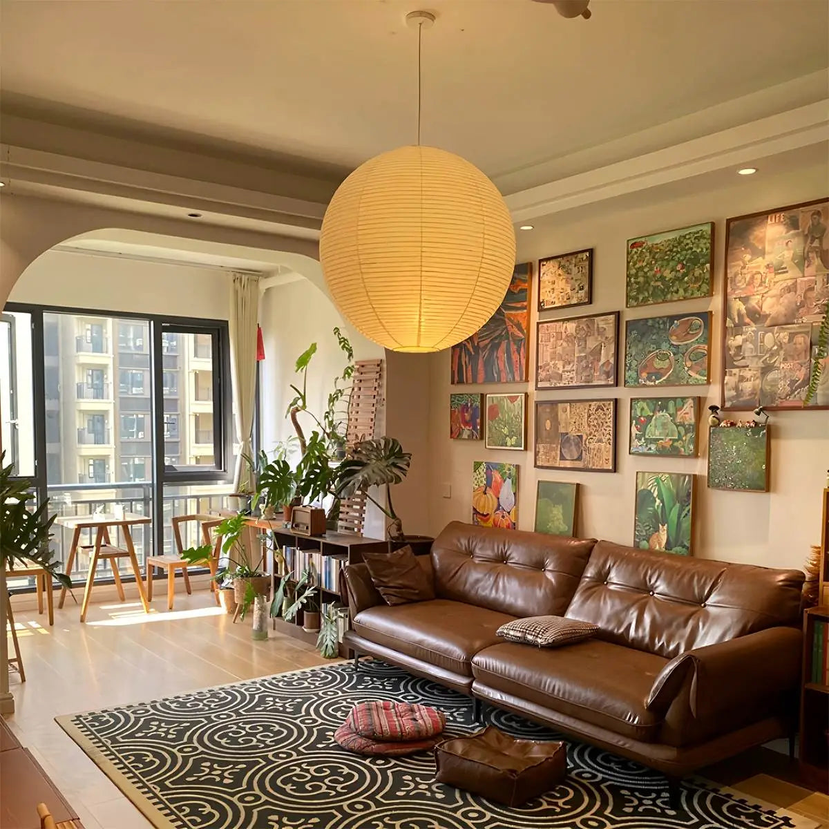 Feyran Akari Spherical Pendant Light for Living Room