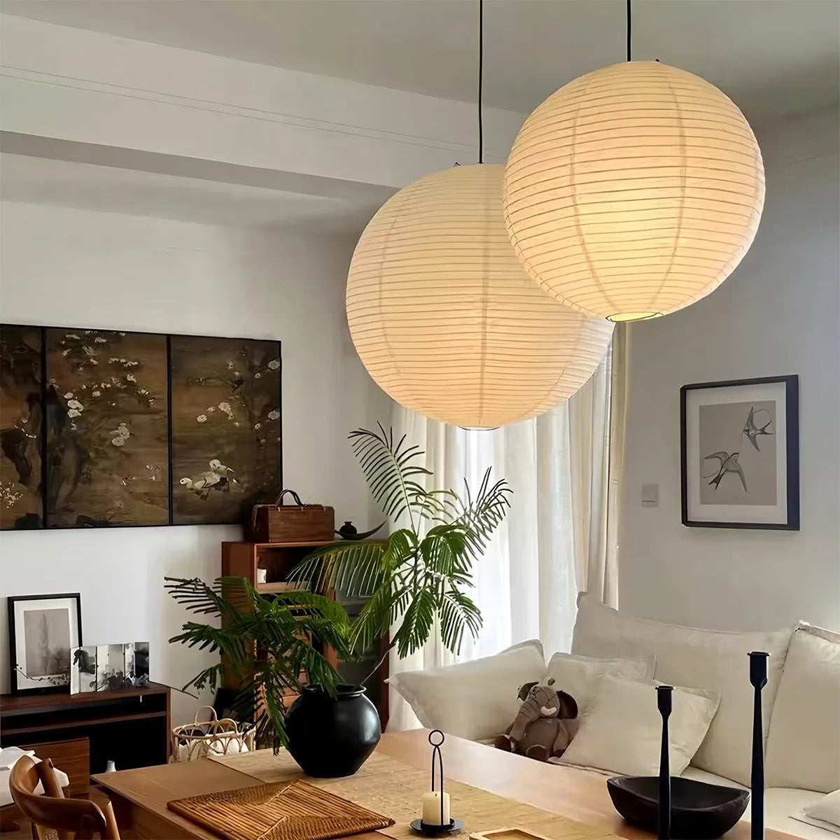 Feyran Akari Spherical Pendant Light for Living Room