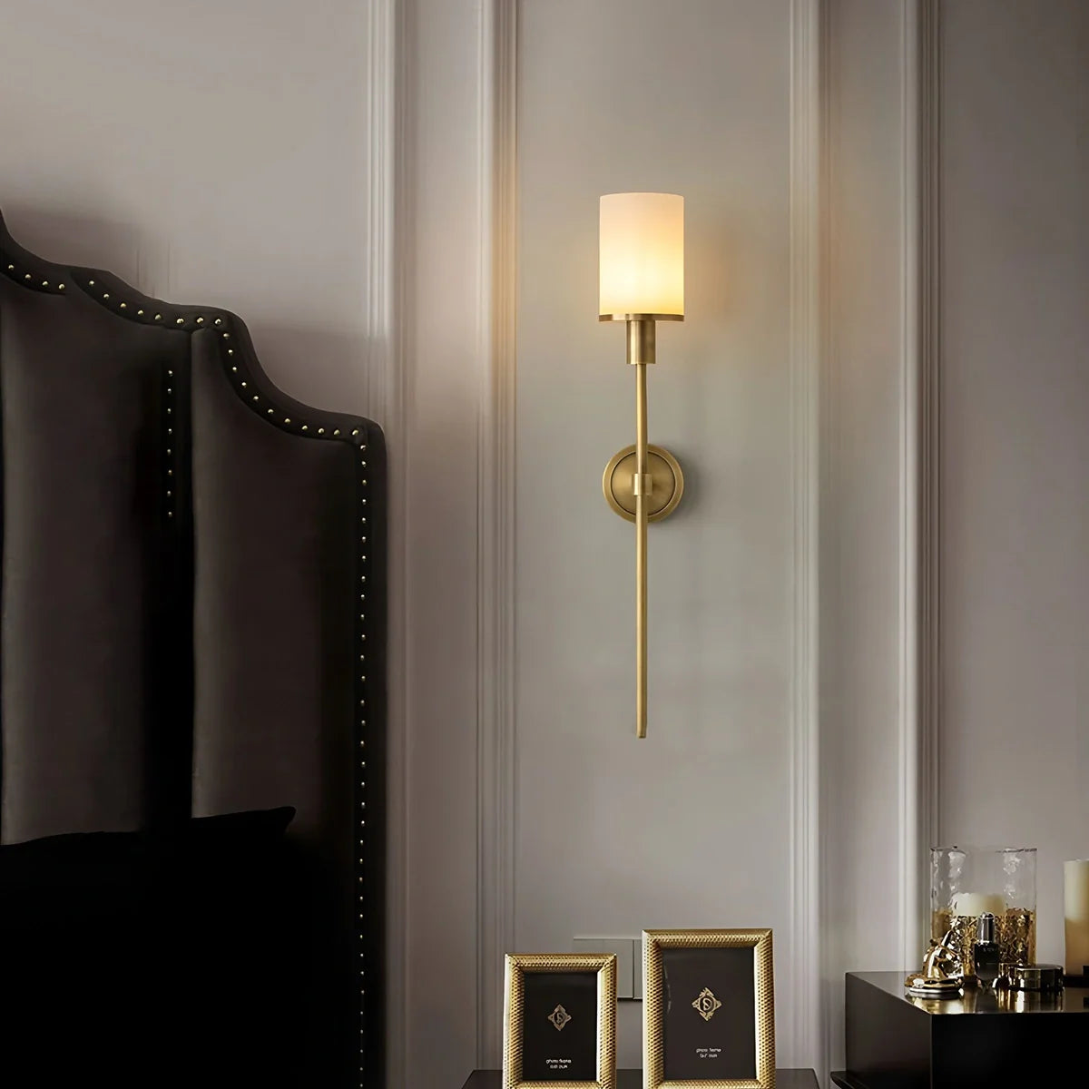 Feyran Alabaster Pillar Candle Wall Sconce