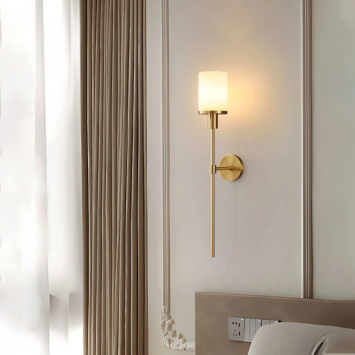 Feyran Alabaster Pillar Candle Wall Sconce