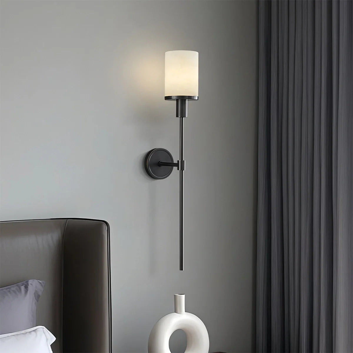Feyran Alabaster Pillar Candle Wall Sconce