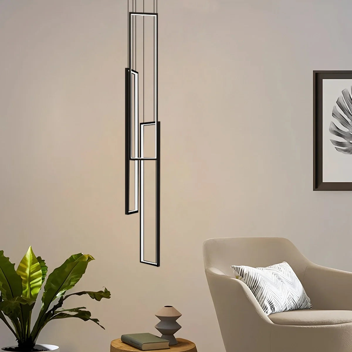 Feyran Aldarj Rectangular LED Staircase Chandelier