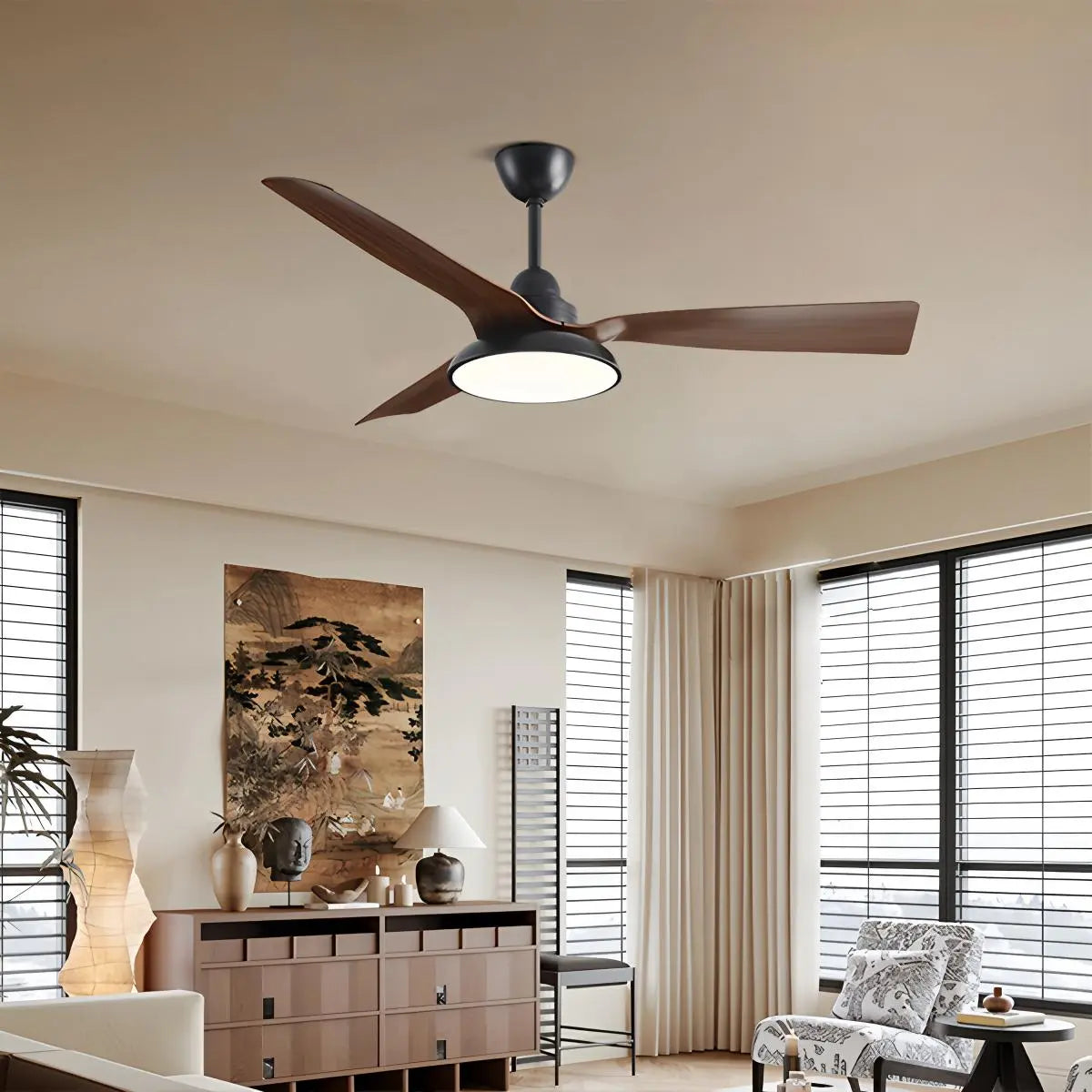 Feyran American Retro Ceiling Fan With Light