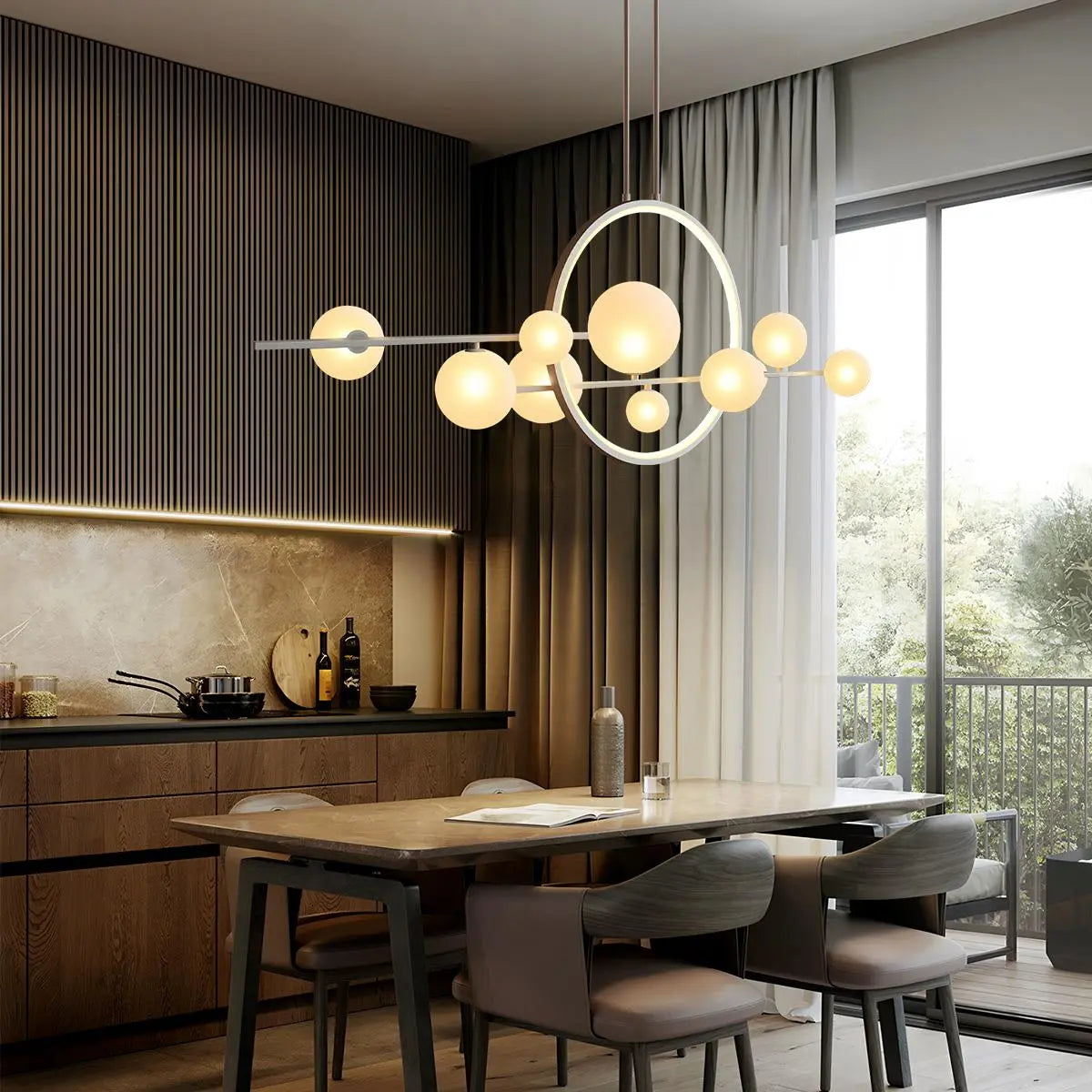 Feyran Archipelago Modern Glass Ball Chandelier