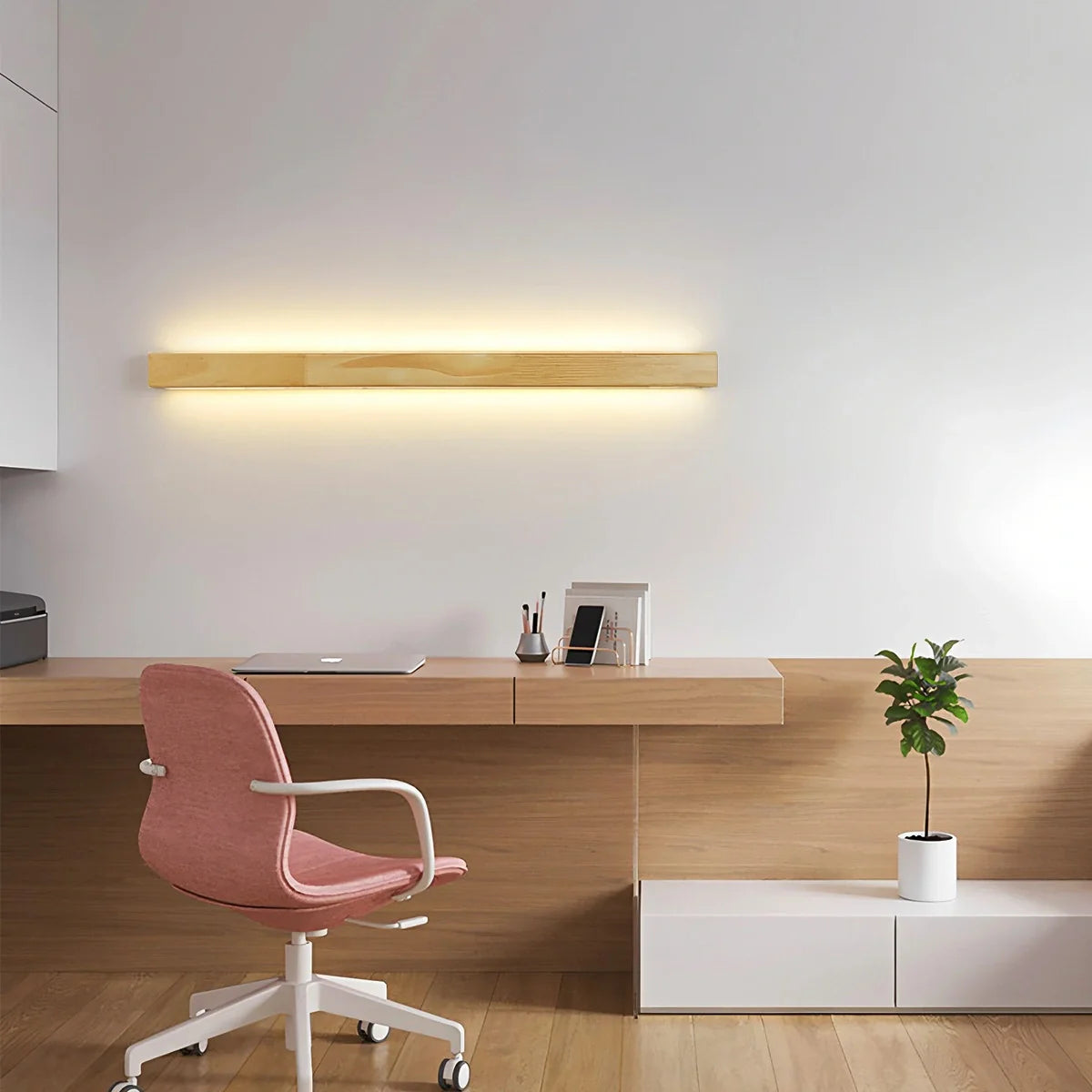 Feyran Arlo Linear Wood Wall Light for Hallway