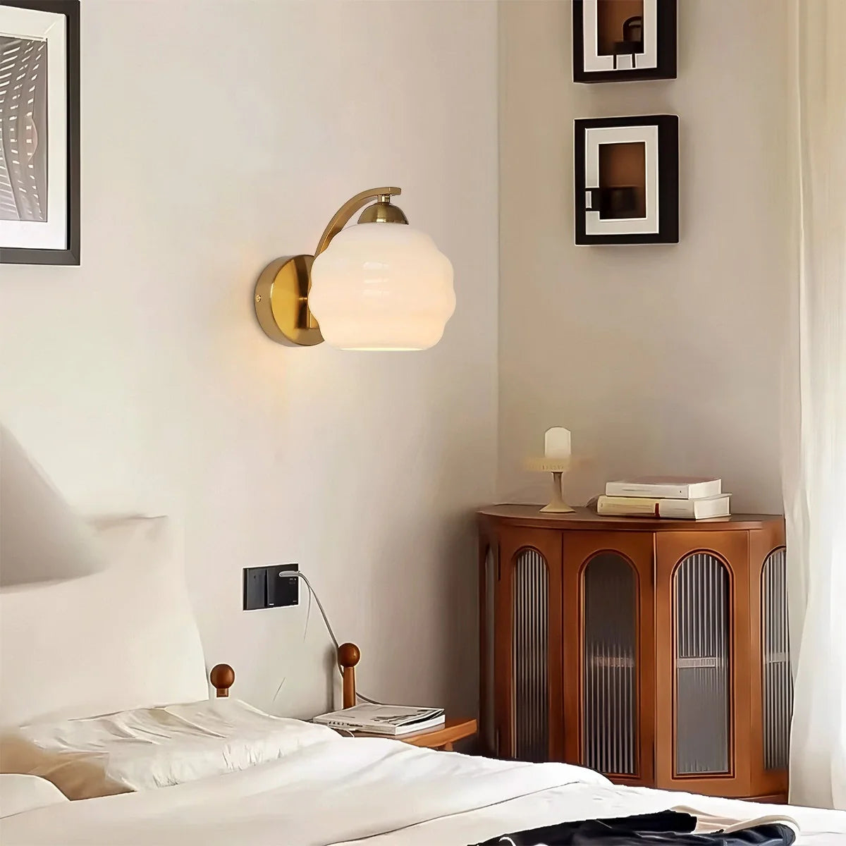 Feyran Art Deco Vintage Glass Wall Lamp