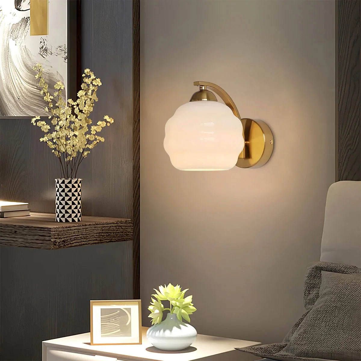 Feyran Art Deco Vintage Glass Wall Lamp