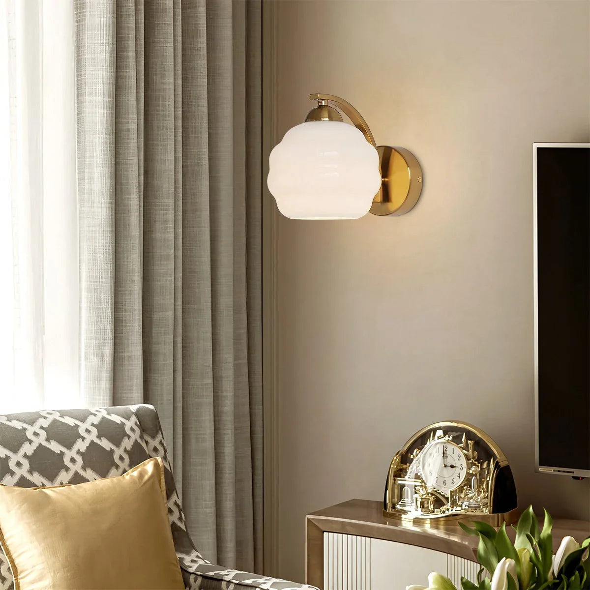 Feyran Art Deco Vintage Glass Wall Lamp