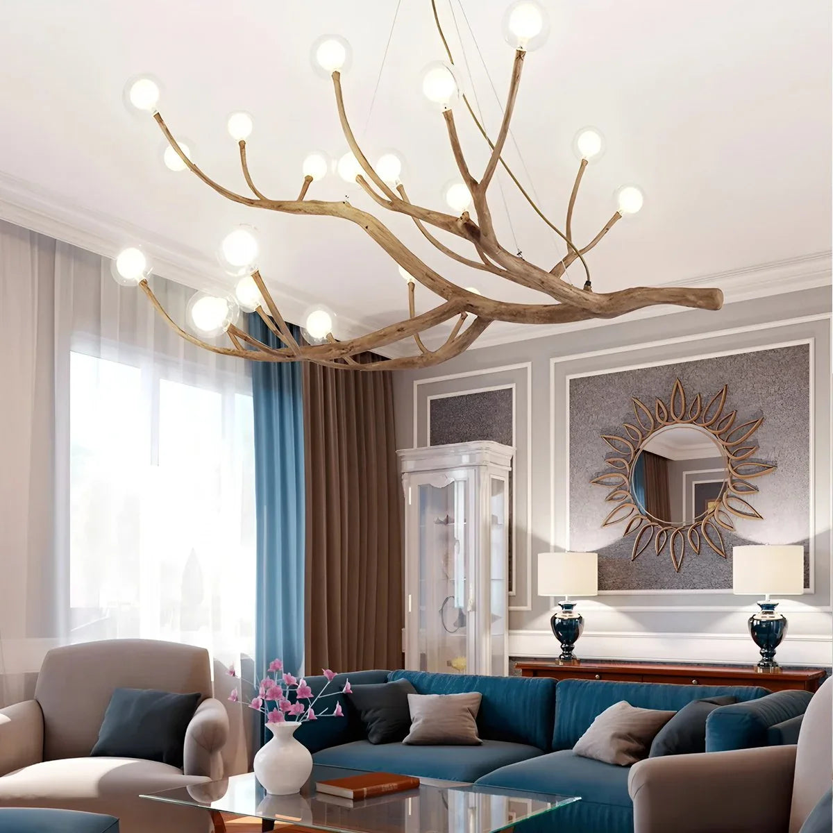 Feyran Arvore Branch Glass Chandelier for Dining Room
