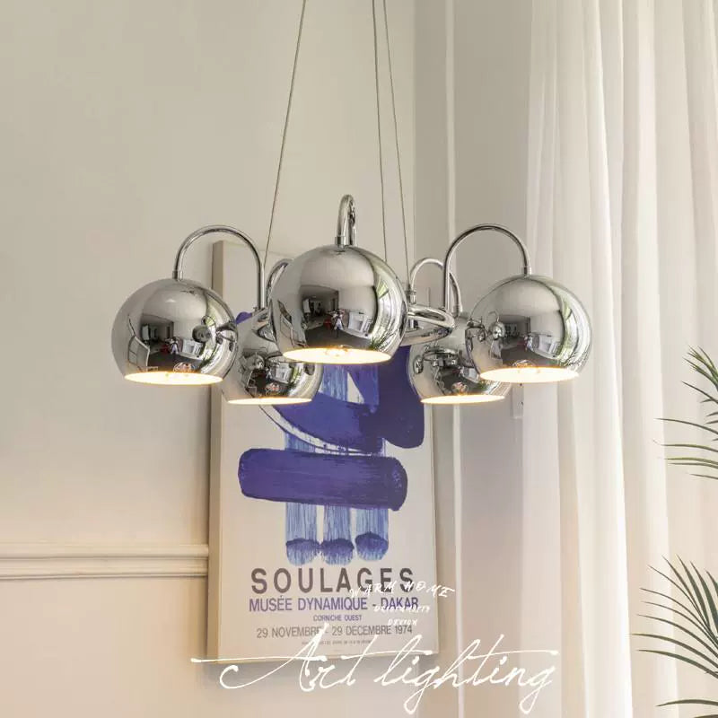 Feyran Bauhaus Style Antique Chrome Chandelier