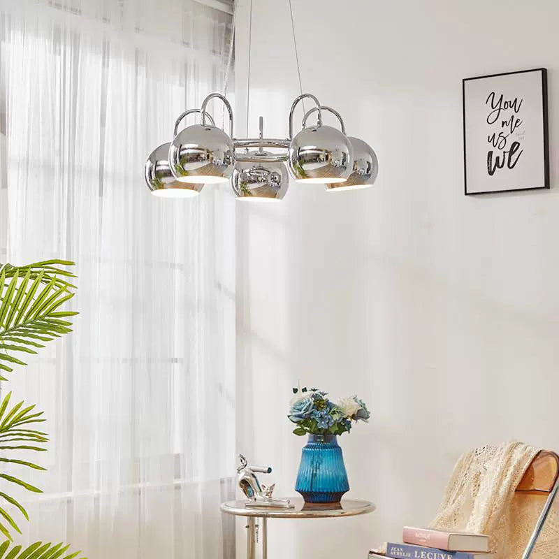 Feyran Bauhaus Style Antique Chrome Chandelier