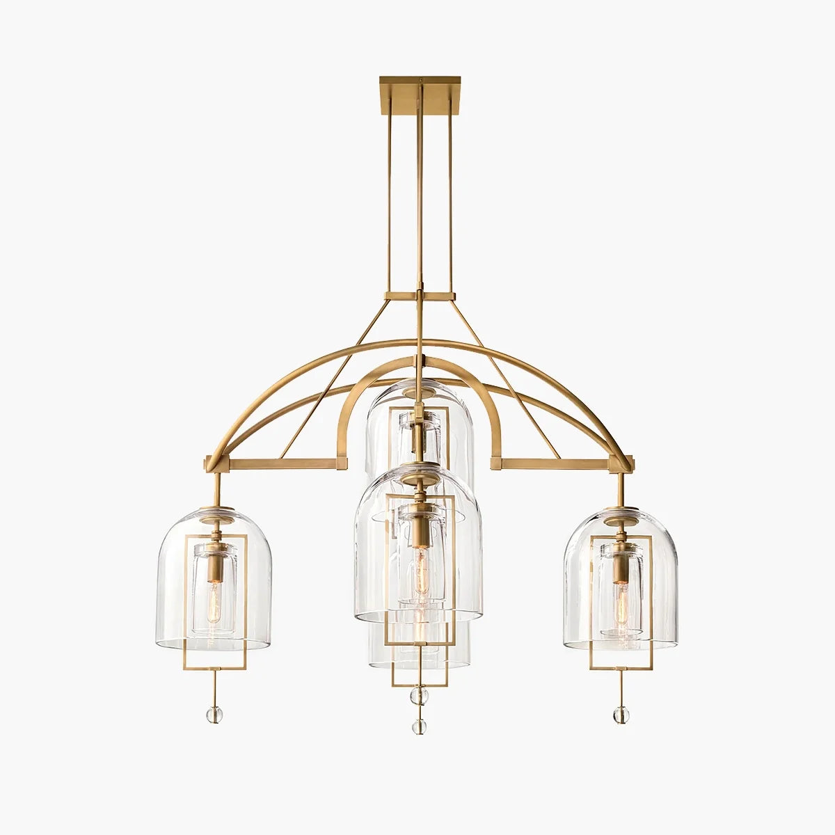 Feyran Bell Glass Chandelier for Living Room