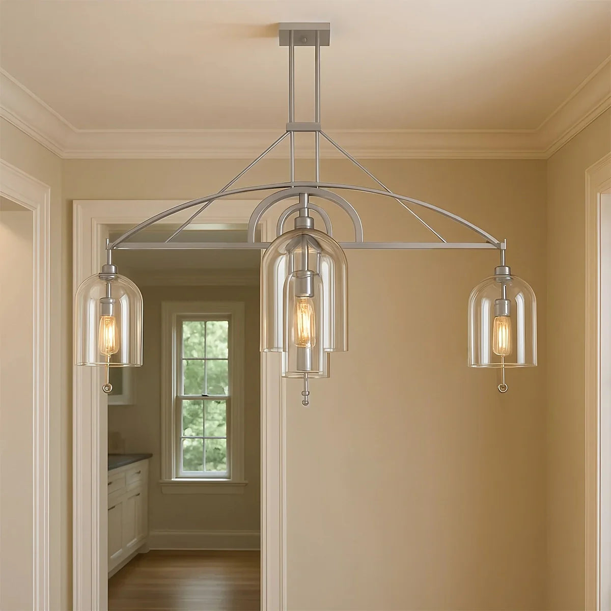 Feyran Bell Glass Chandelier for Living Room