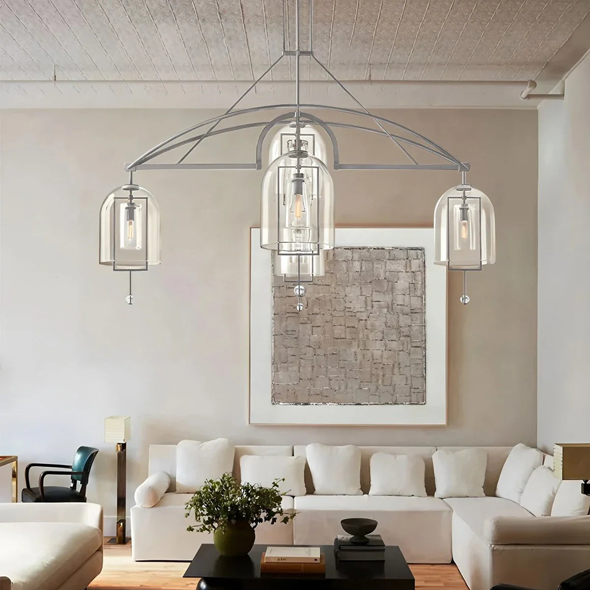 Feyran Bell Glass Chandelier for Living Room