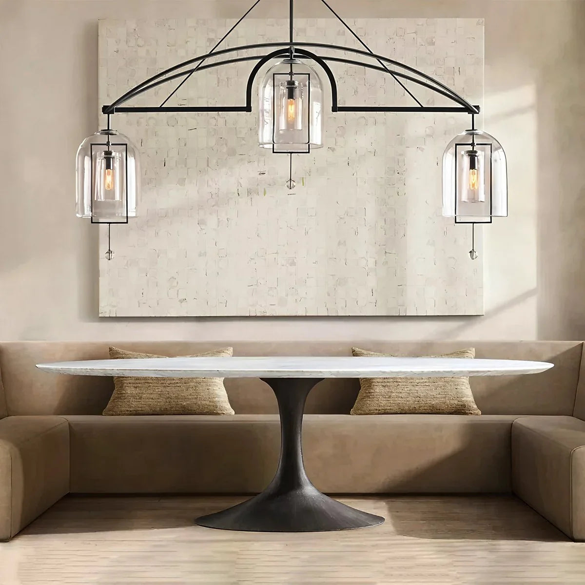 Feyran Bell Glass Chandelier for Living Room
