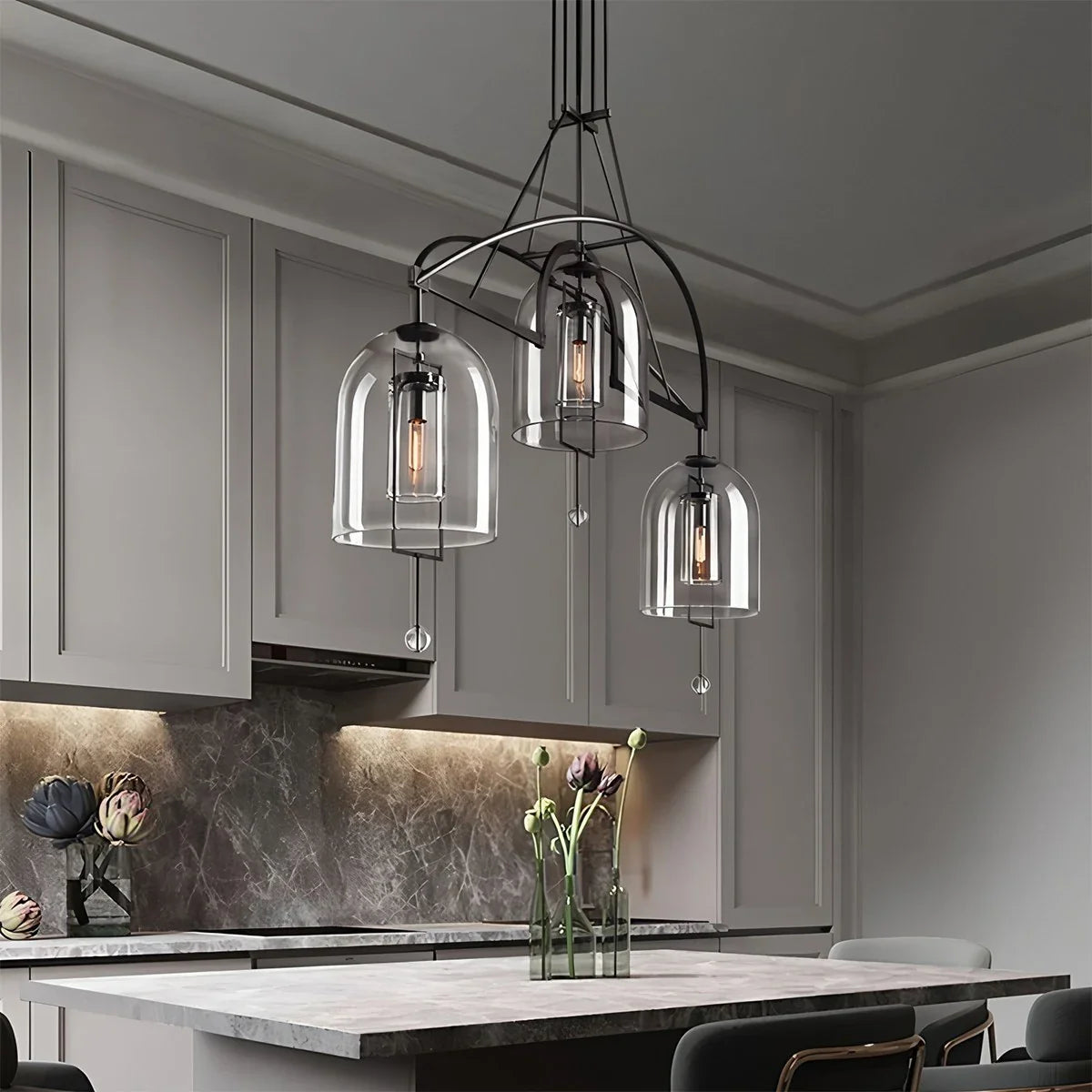 Feyran Bell Glass Chandelier for Living Room