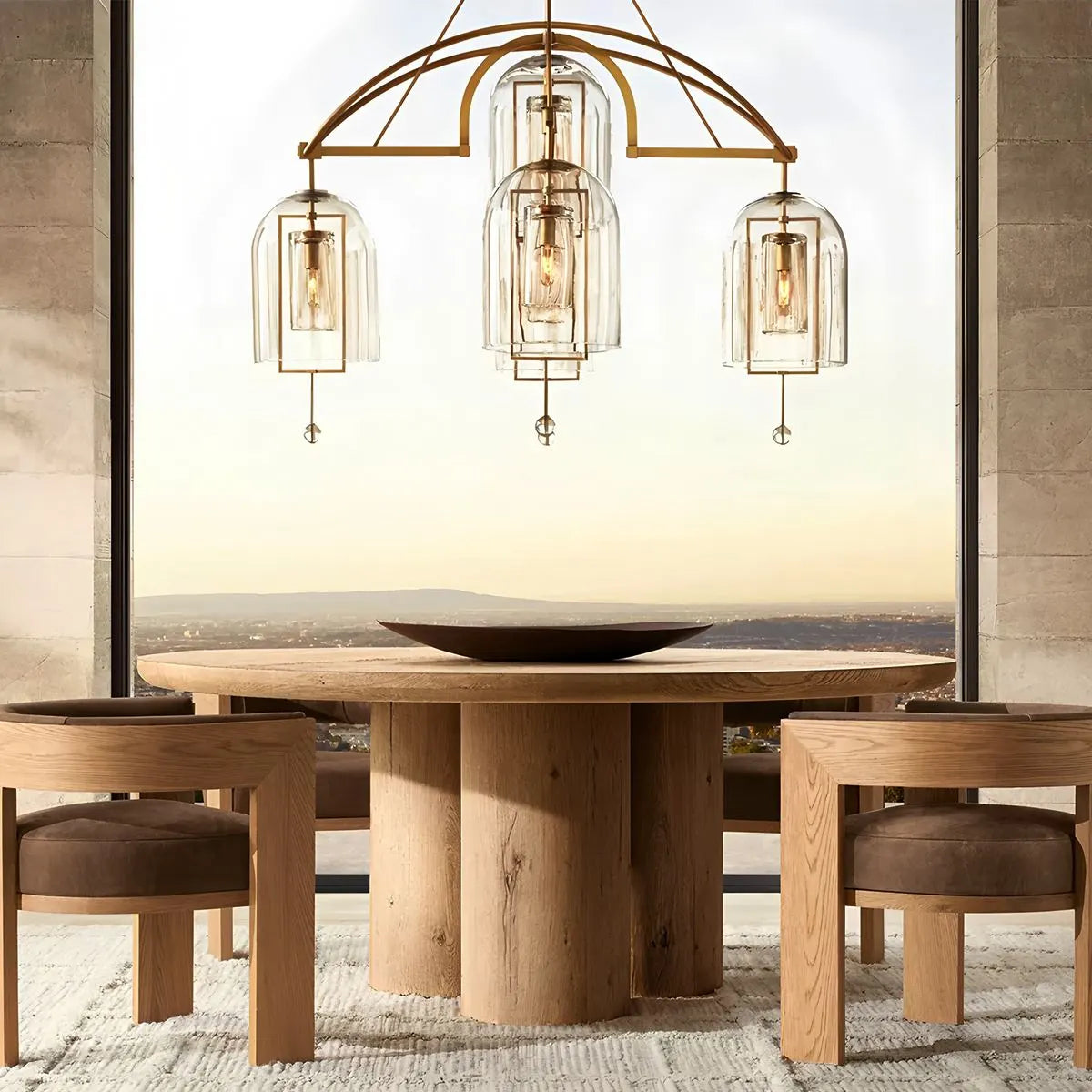 Feyran Bell Glass Chandelier for Living Room