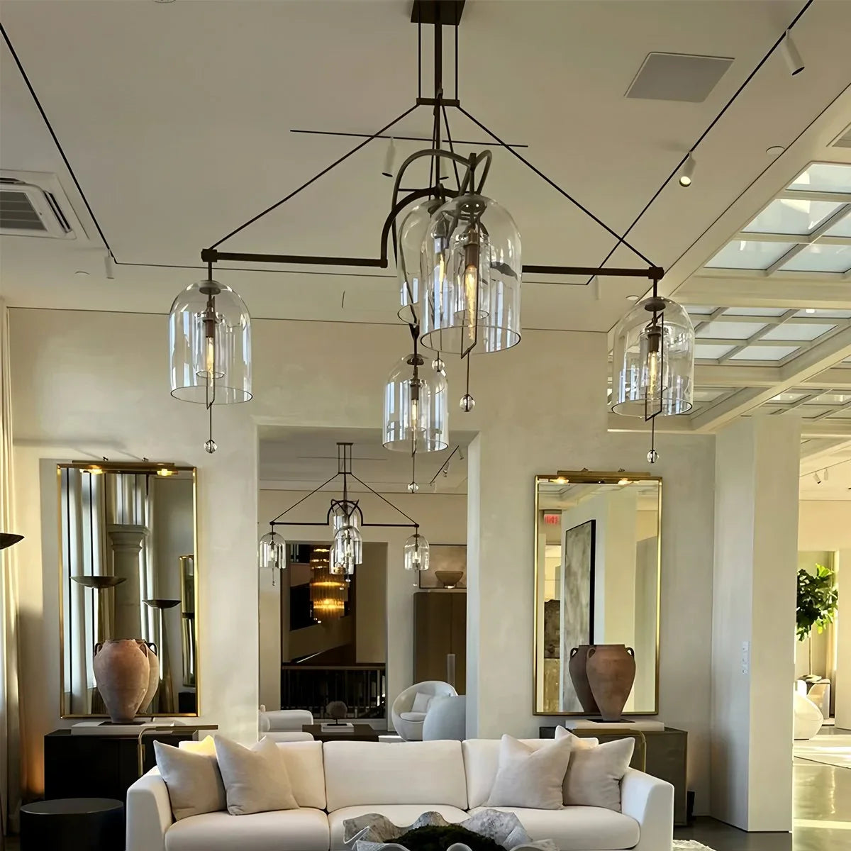 Feyran Bell Glass Chandelier for Living Room