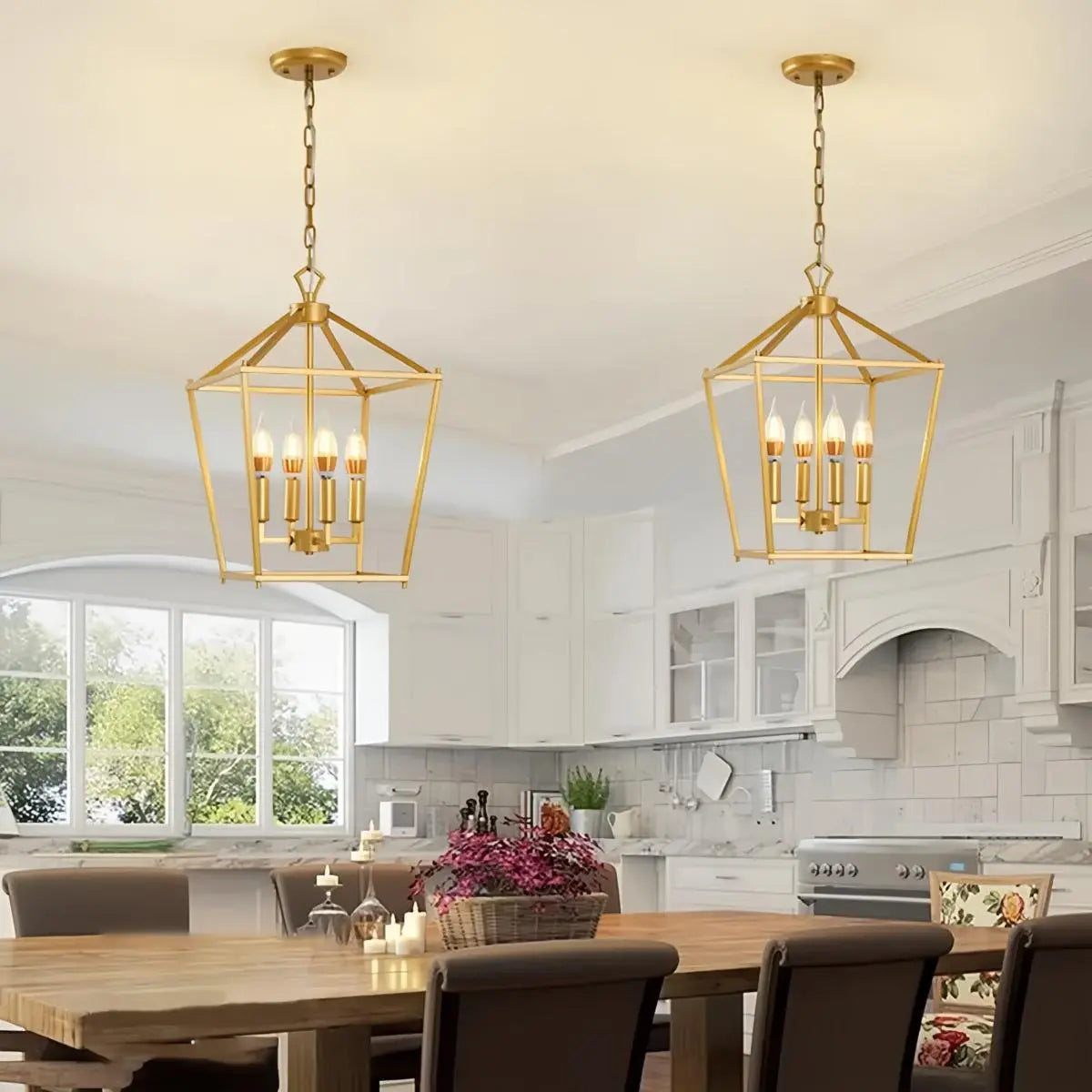 Feyran Bird Cage Iron Pendant Lamp for Dining Room
