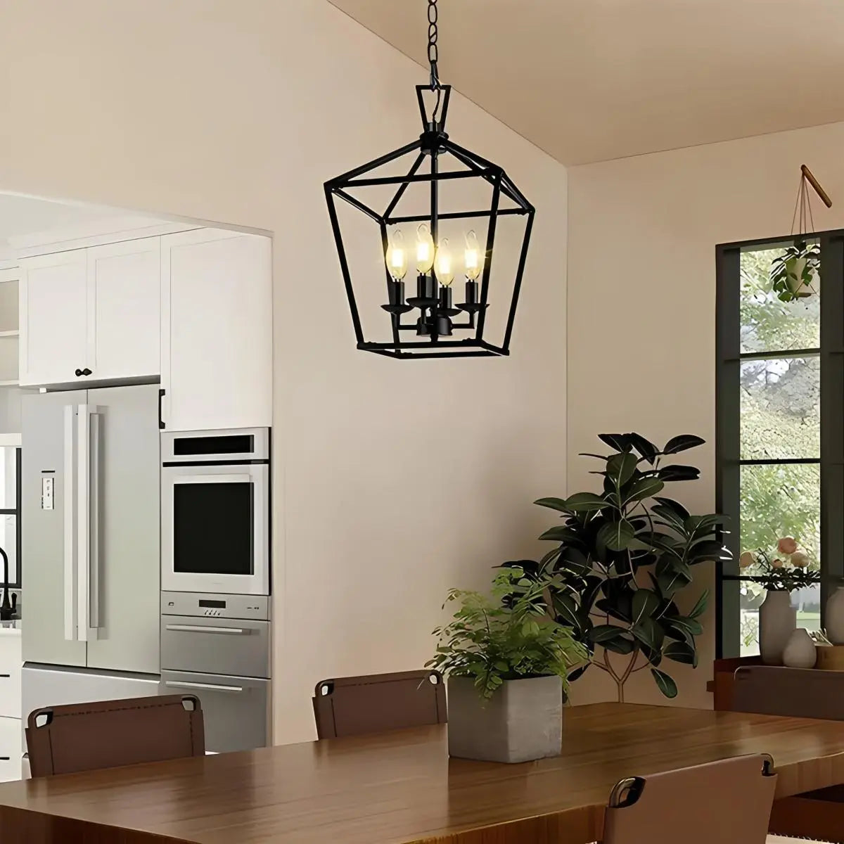 Feyran Bird Cage Iron Pendant Lamp for Dining Room
