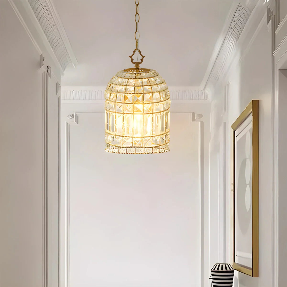 Feyran Birdcage Crystal Pendant Light for Dining Room