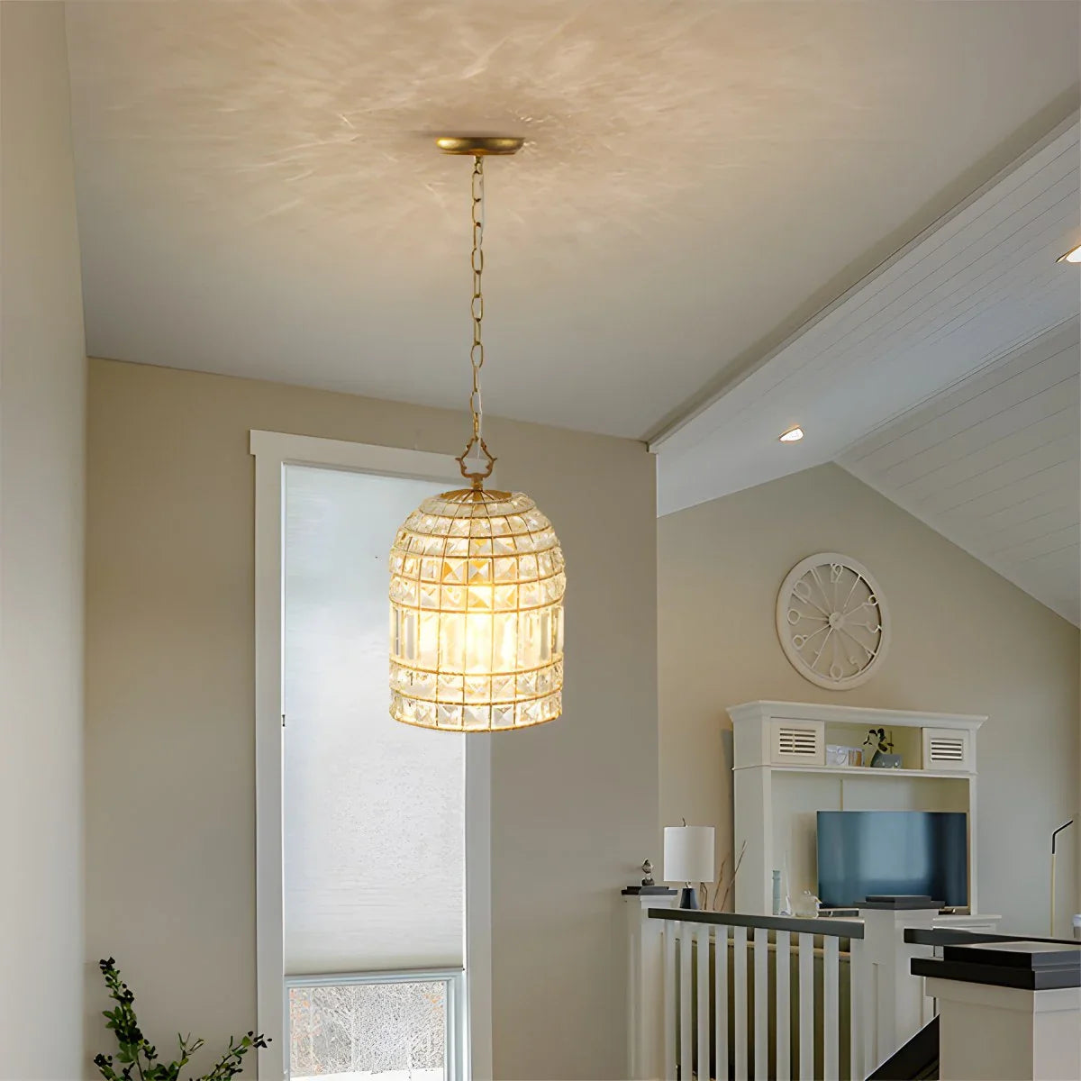 Feyran Birdcage Crystal Pendant Light for Dining Room