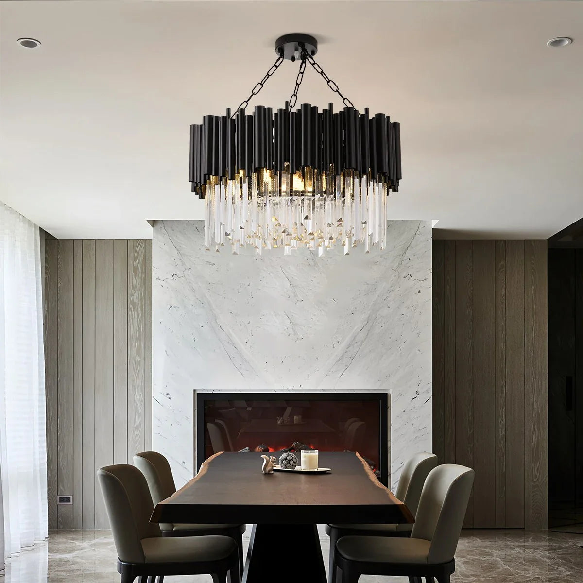 Feyran Mystique Black Crystal LED Chandelier