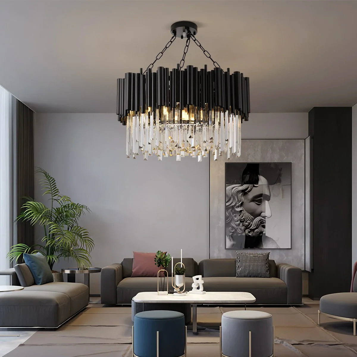 Feyran Mystique Black Crystal LED Chandelier