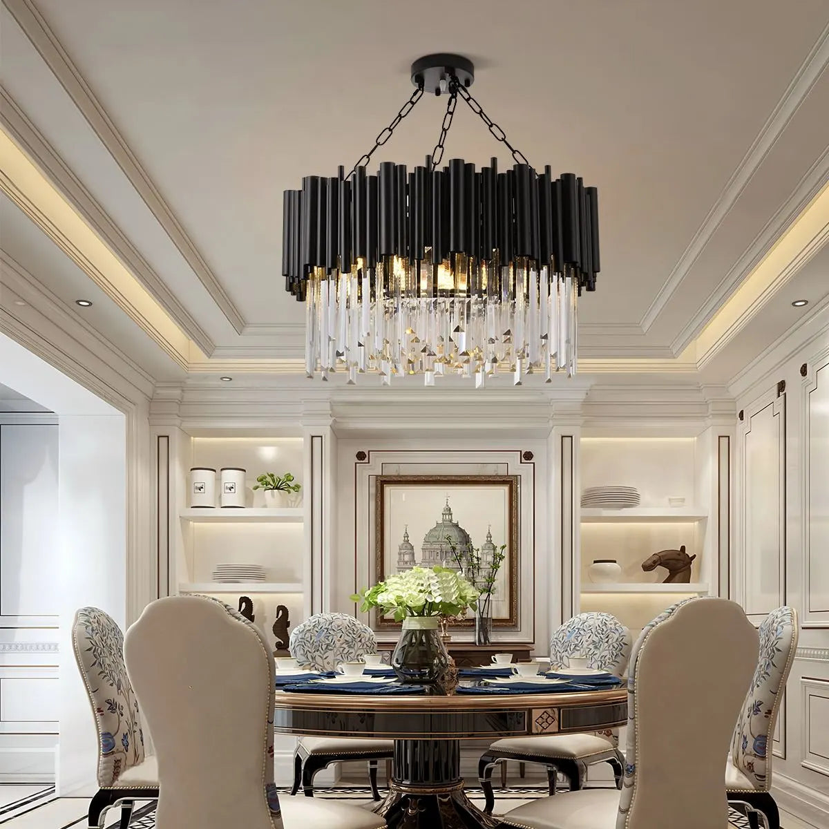 Feyran Mystique Black Crystal LED Chandelier