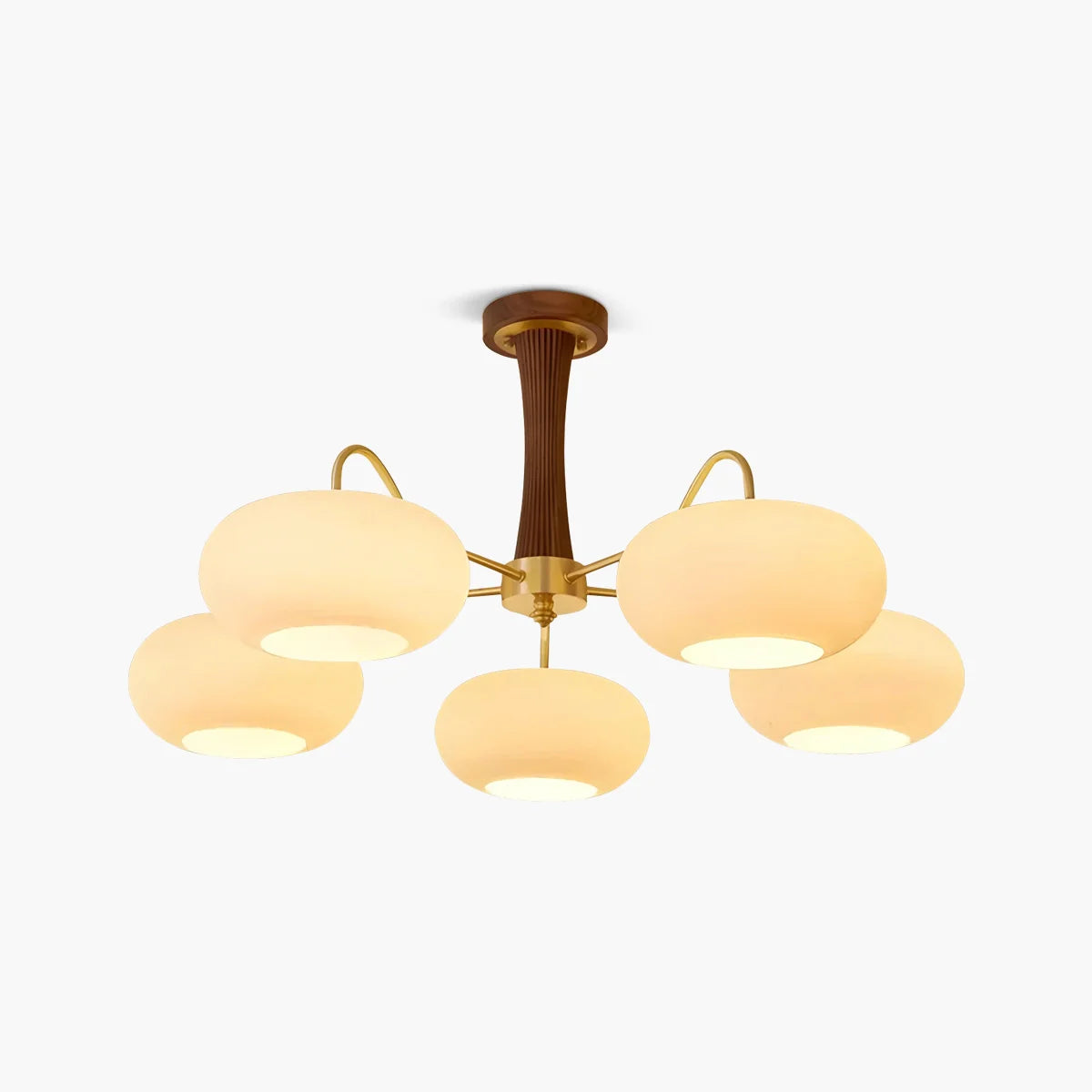 Feyran Brass Wooden Persimmon Chandelier
