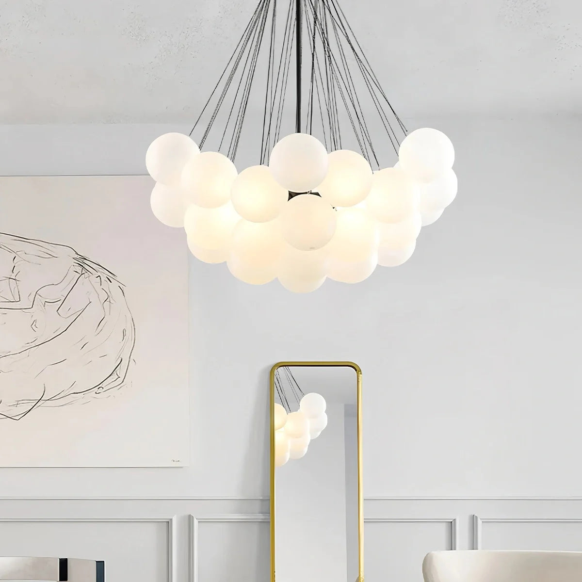 Feyran Modern Bubble Glass Chandelier for Living Room
